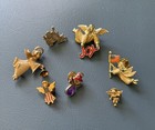 7 Vintage To Now Angel Pins Enamel Gold Tone Tac Pins Joy Red Hat Gigio