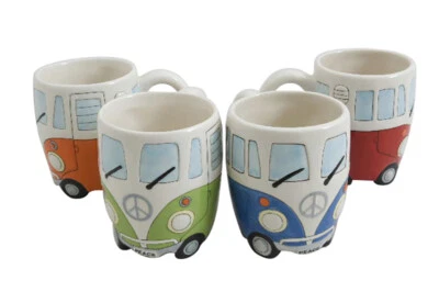 GIFTWORKS CAMPERVAN MUG STYLE POPULAR CERAMIC CAMPER'S COFFEE TEA CUP GIFT NEW IN BOX