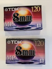 NEW Lot of 2 TDK 8mm 120 MP Premium 120 Videocassette Tapes