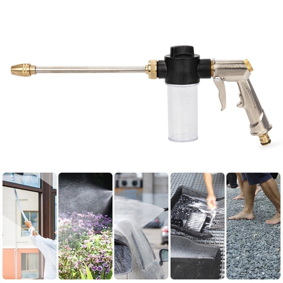 High Pressure Spray Nozzle with Foam Bottle for Garden Hose Cleaning
