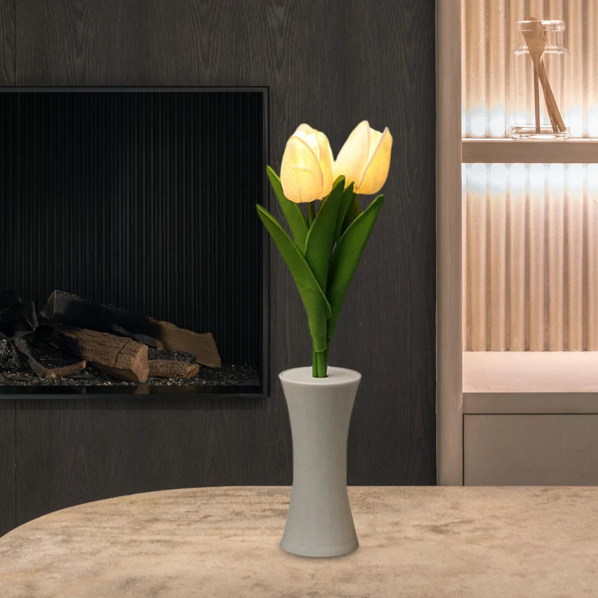 LED Tulip Lamp Simulation Flower Night Light for Office Dorm Decoration