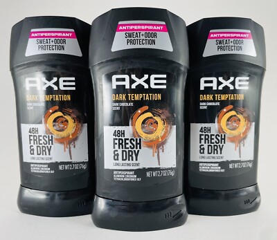 3-Pack of Axe DARK TEMPTATION Scented Antiperspirant Deodorant 2.7 Oz