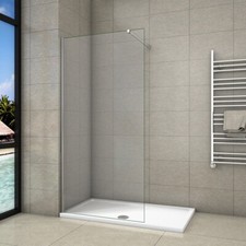 Walk In Wet Room Shower Screen Panel 8mm EasyClean Nano Glass Cubicle Stone Tray