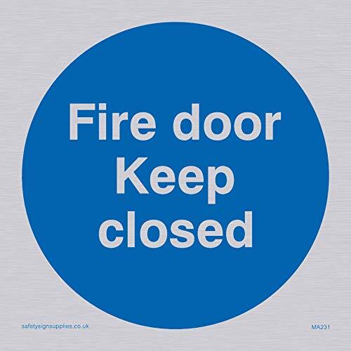 Viking segni ma231-s85-sv"Fire Door Keep Closed Sign vinile, argento, 85 mm H x