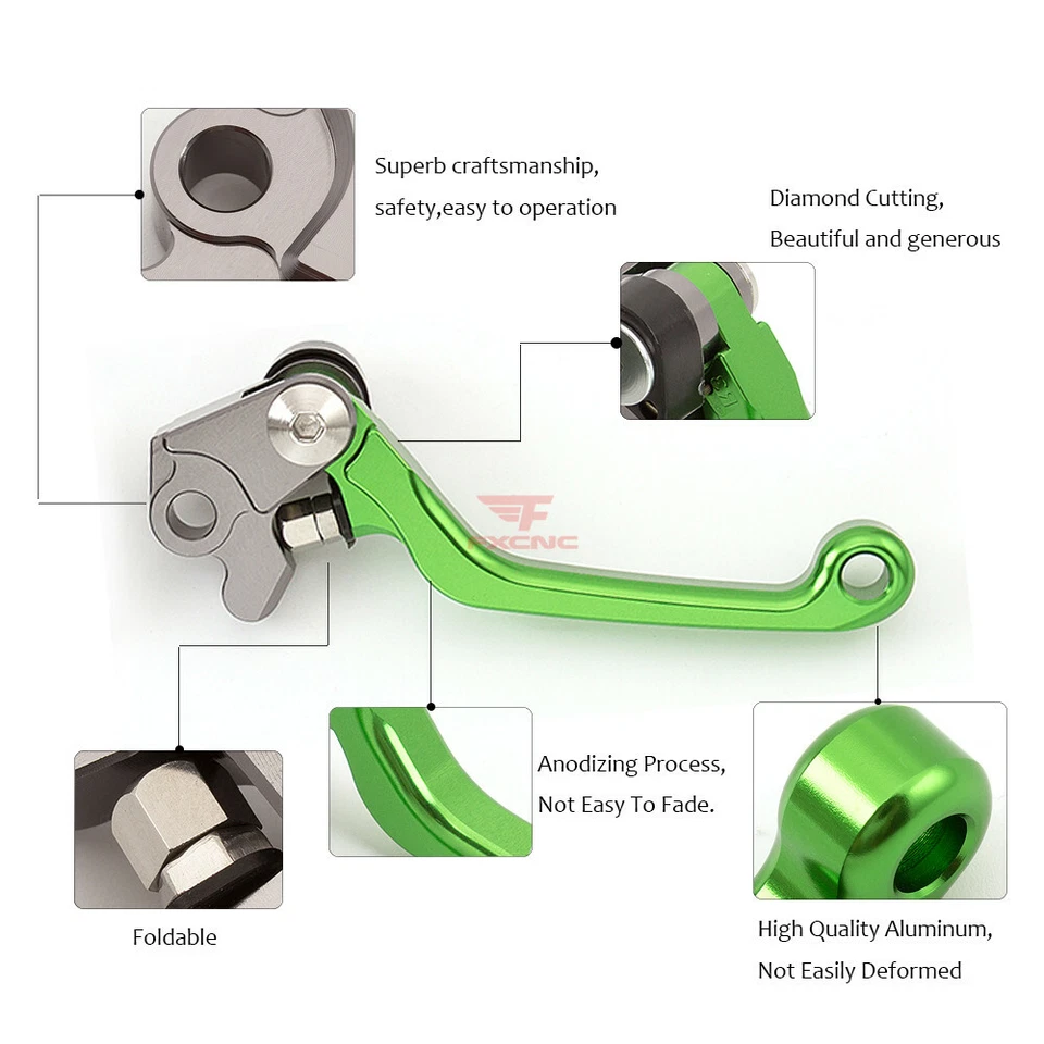 Palancas de pivote de freno de embrague de pivote de suciedad CNC para Kawasaki KX65 KX65 KX85 KX125 KX250 Foto 4 de 4