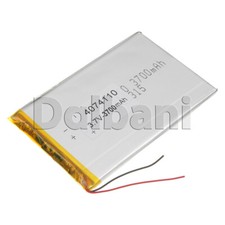 4074110, Internal Lithium Polymer Battery 3.7V 3700mAh 40x74x110