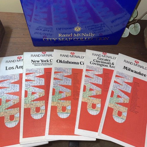 Vintage Rand McNally City Map Collection w 36 Folded Paper Maps Major USA Cities - Picture 9 of 9