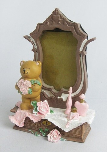 Hallmark Cards anni '90 mini orsacchiotto bottiglia profumo vanità tavolo portafoto - Foto 3 di 4