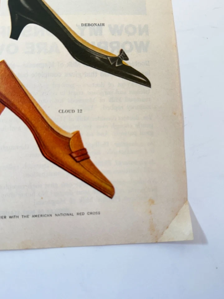 Anuncio impreso anuncio de la Semana Nacional del Zapato de la Cruz Roja 1960 vintage Foto 2 de 4