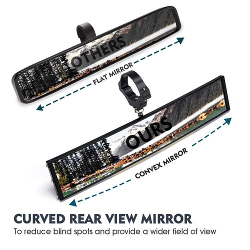 UTV Center Rear View Mirror Racing w/ Light for 1.75"-2" Polaris RZR XP 1000 - Picture 6 of 8