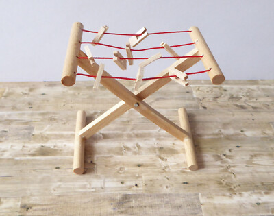 Caco Wäschetrockner Wäschespinne Wäscheständer Holz Puppenstube Miniatur 1:12