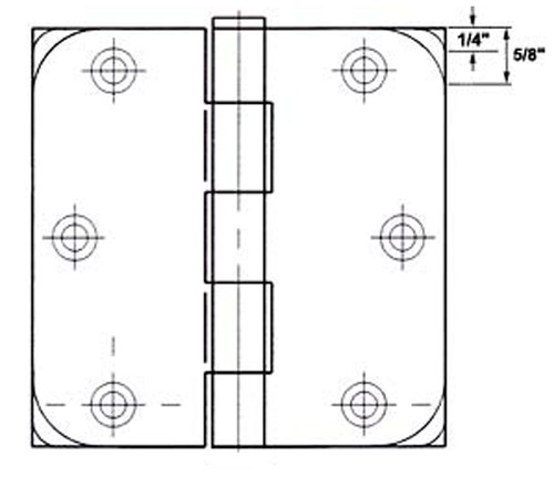 GlideRite 3.5" Matte Black Door Hinges 5/8" Radius Hinge 3558-MB-1 - Picture 2 of 2