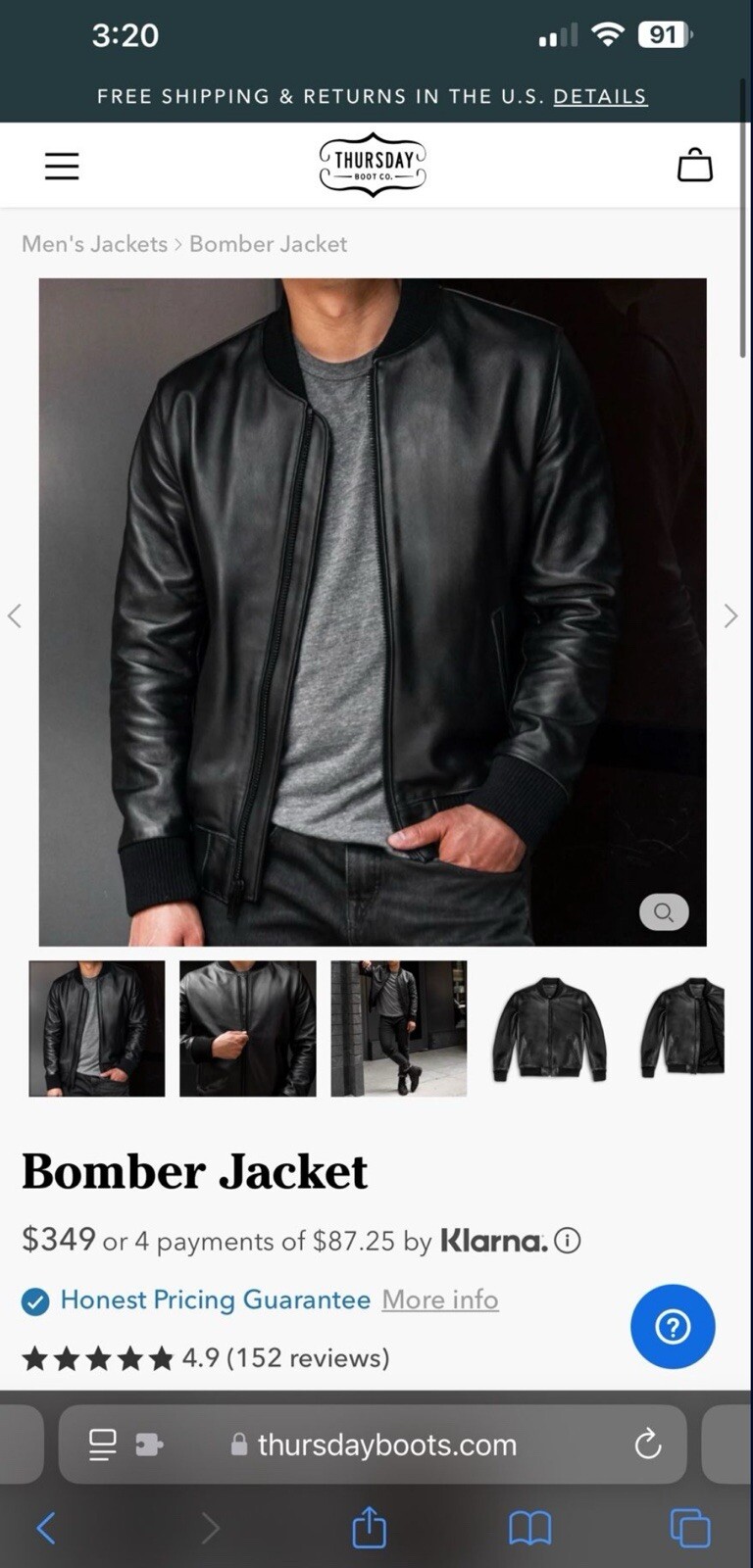 Thursday Bomber Jacket XL in Athletic Fit for a Sharp Look-image