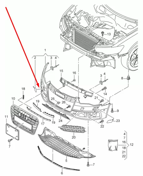 NEW AUDI A6 C7 FRONT BUMPER 4G0807065CGRU 4G0807065C GRU 2012OEM