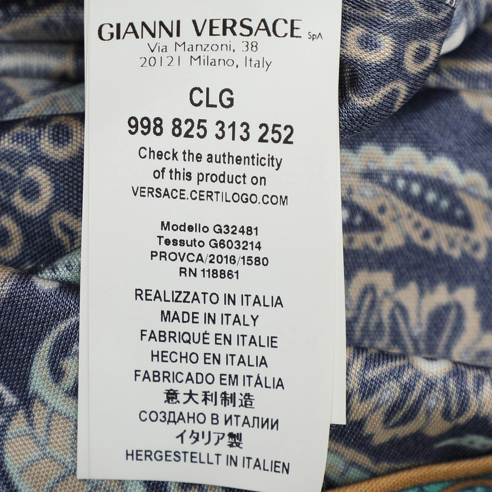 Versace Collezione Mini Abito Blu Stampato Jersey Cintura M