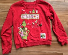 Girls S 6/7 Dr Seuss The Grinch Who Stole Christmas Holiday Sweatshirt Top Red