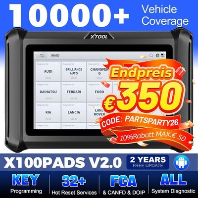 XTOOL X100 PADS V2.0 KFZ OBD2 Diagnosegerät Schlüsselprogrammierer Alle Systeme