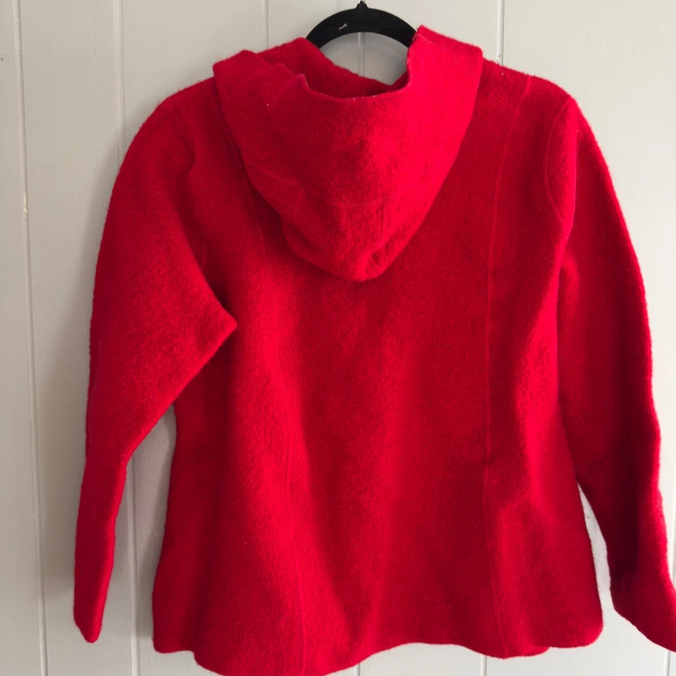 Vintage St. John's Bay Boiled Wool Sweater Jacket Small Red Cottagecore Heritage - Image 2 of 4