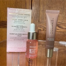 Biossance Bright Luminaries Set - Squalane, Vitamin C Rose Oil, Lip Treatment