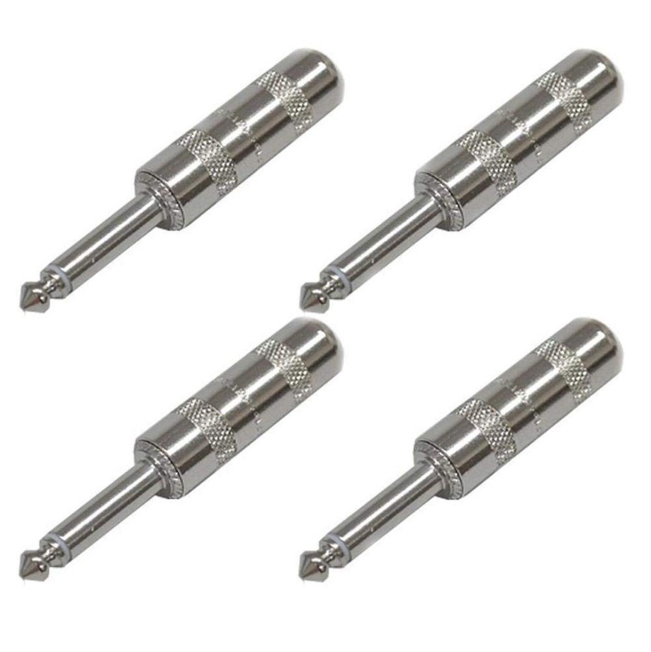 (4 Pack) Switchcraft 280 1/4 6.35 mm 2-Conductor Mono TS Phone Plug