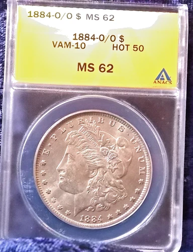 1884-O/O  MORGAN DOLLAR  *BRIGHT WHITE*   MS-62    VAM-10  O/O VARIETY-HOT 50!