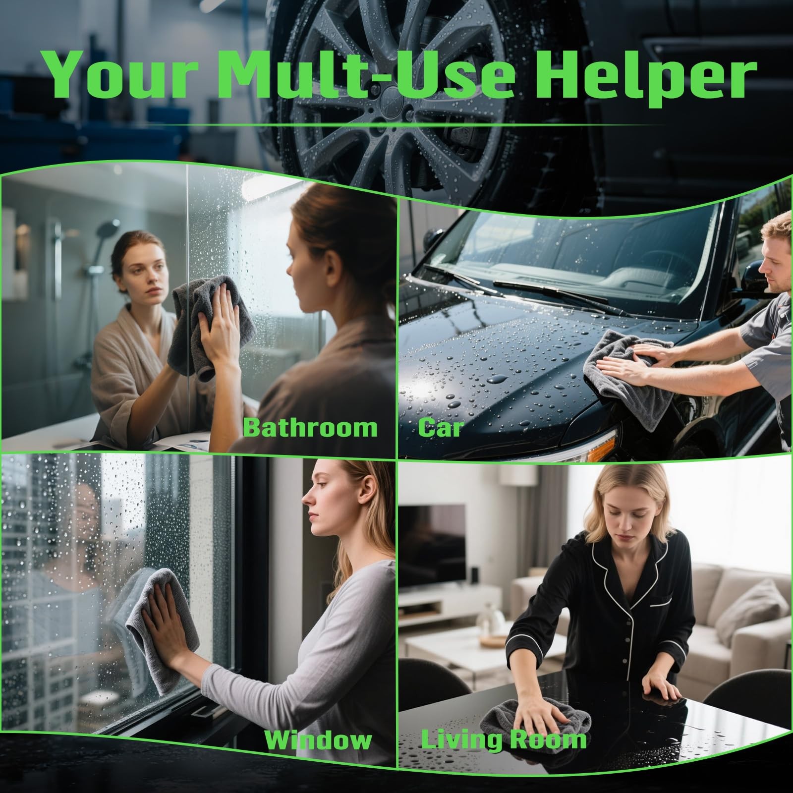 Deedlite Shiny Bath Wipes: Ultra-Absorbent Microfiber Towels for Car & Home