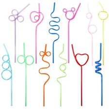36 Pcs Crazy Straws, Colorful Funny Straws for Kids One Size, Multicolor 