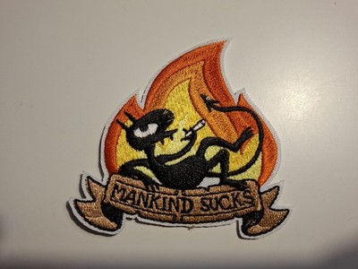 Disentchantment Patch Aufnäher Bügelbild Dämon Mankind Sucks