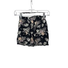 Art Class Girls Black Floral Pull-On Shorts Youth Size Small 6/6X