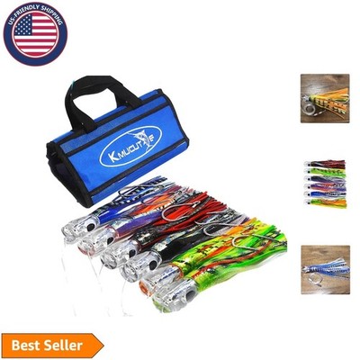 Complete 6-Pc 9 Inch Trolling Lure Ensemble with Portable Bag for Fishermen