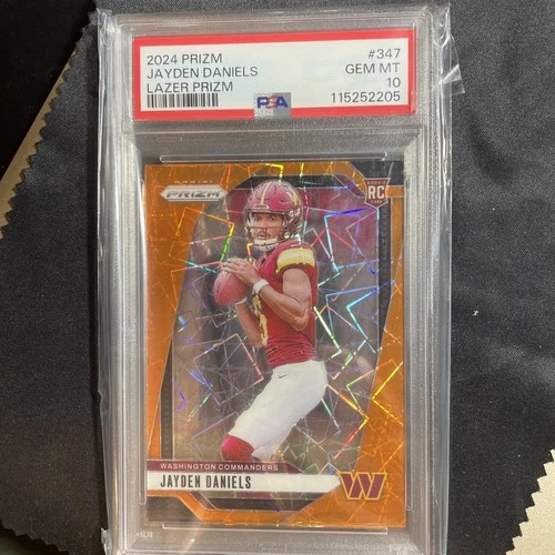 2024 Prizm Jayden Daniels Orange Lazer Prizm (RC) PSA GEM MINT 10 Commanders