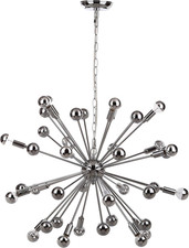 Starburst Sputnik Chandelier - 20-Light Retro Chrome Pendant Light Fixture