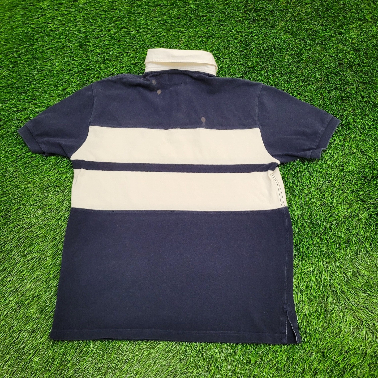 Ralph-Lauren Colorblock Polo Shirt Medium 20x27 Blue Red Pony thumbnail 2