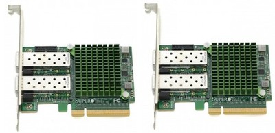 Lot of 2 Supermicro AOC-STGN-I2S Dual Port 10GbE SFP+ PCIe NIC Low Profile