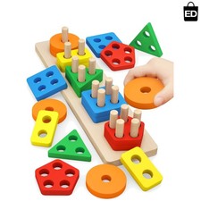 Educational 20-Piece Montessori Sorting  Stacking Toy for Toddlers - Safe  Fun