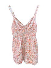 American Eagle Large Floral Print Sundress Romper Shorts Lined 1958