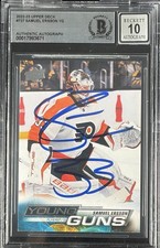Samuel Ersson Signed 2022-23 Upper Deck #727 Young Guns BAS Autograph Grade 10
