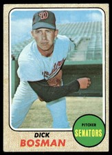 Dick Bosman 1968 Topps #442 Washington Senators Vintage Baseball Card