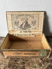 Antique 1900s Little George Washington Wood Cigar Box Wisconsin