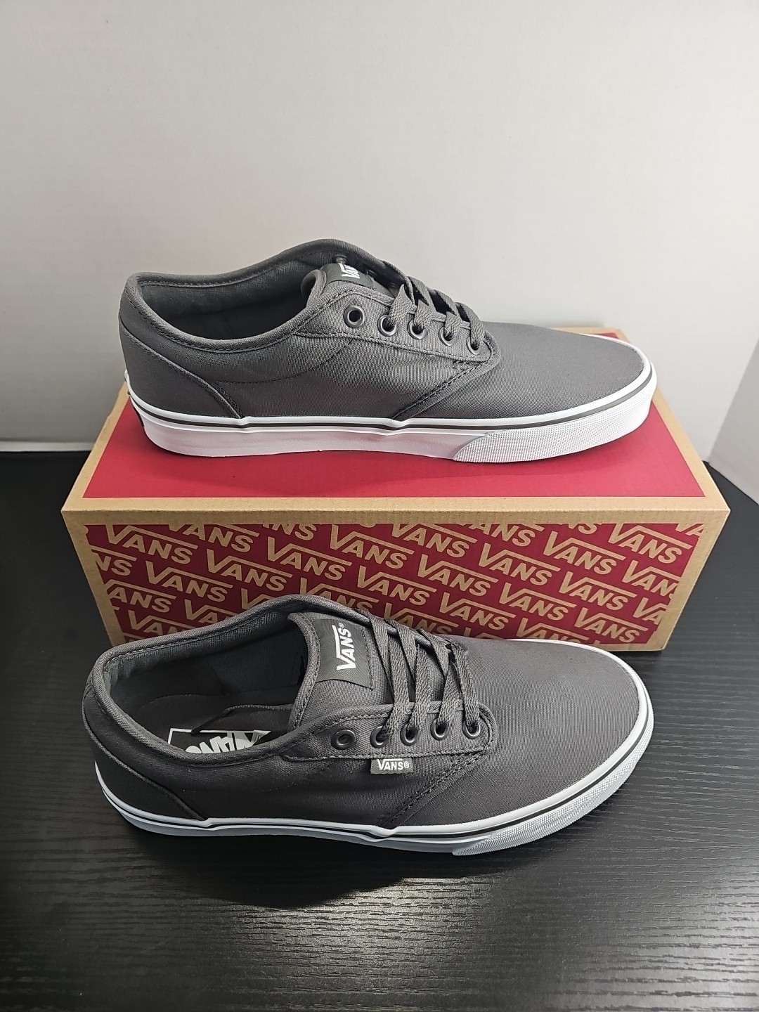 Vans Men’s Atwood Canvas Pewter/White Causal Shoes Size 9.5