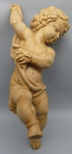 SEHR GROSSE HOLZFIGUR FIGUR PUTTO PUTTE GESCHNITZT HÖHE ca. 55cm