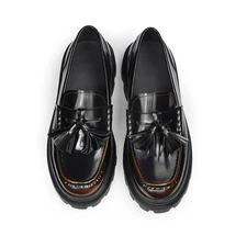 Men's Elevated Tassel Loafers: Architectural Sole & Dynamic Fringe Detailing