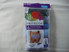 Sz. 10/3XL FRUIT of LOOM 6-pk Cotton Blend Multi-Colors Heather Briefs