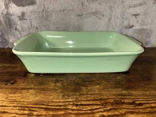 Vintage Pale Teal Rectangle Casserole Dish Made In Portugal Approx 11”x7” EUC
