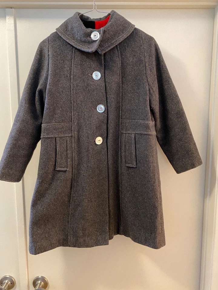 Antique Vintage 40’s Era Grey Wool Peacoat Collar Pockets - Image 4 of 4