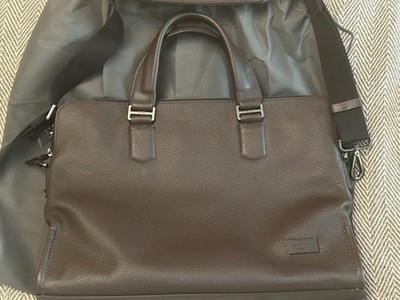 TUMI Harrison Seneca Slim Brief   Edle Leder-Aktentasche in Dunkelbraun WIE NEU