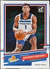 2020-21 Donruss #2 Anthony Edwards The Rookies Press Proof Basketball NM