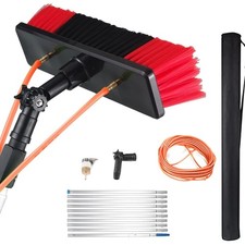 Teleskopstange 10m Glas-Reinigungsbürste Fenster Sonnenkollektoren Auto