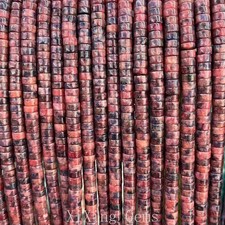 3x6mm Dark Red Natural Sediment Jasper Heishi Spacer Beads for Jewelry Making