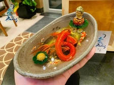 Unique Handmade 3D Layered Resin Painting – Carp Turns into Dragon